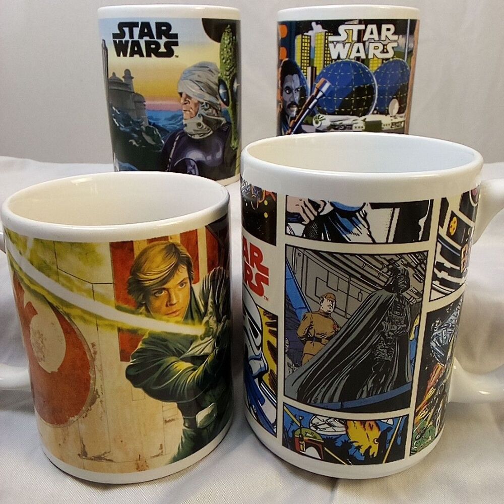Star Wars Galerie Coffee Cups Mugs Luke Skywalker Boba Fett Han Solo Vader 2011
